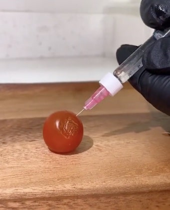 Tomato Injected with Filler to Model